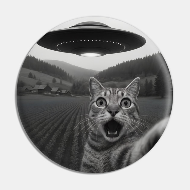 Cat Selfie UFO Pin by The WYLD Tribe