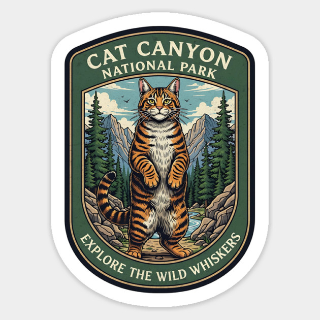 Cat Canyon National Park Design Sticker by Designed By Marty