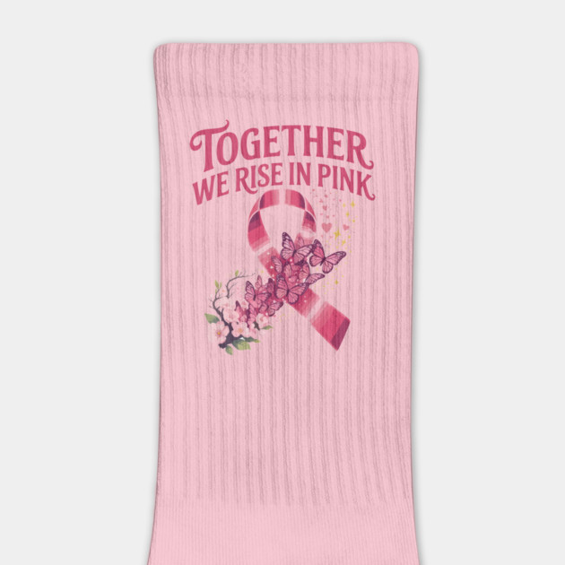 Together We Rise in Pink – Breast Cancer Awareness Butterfly by ism's Store