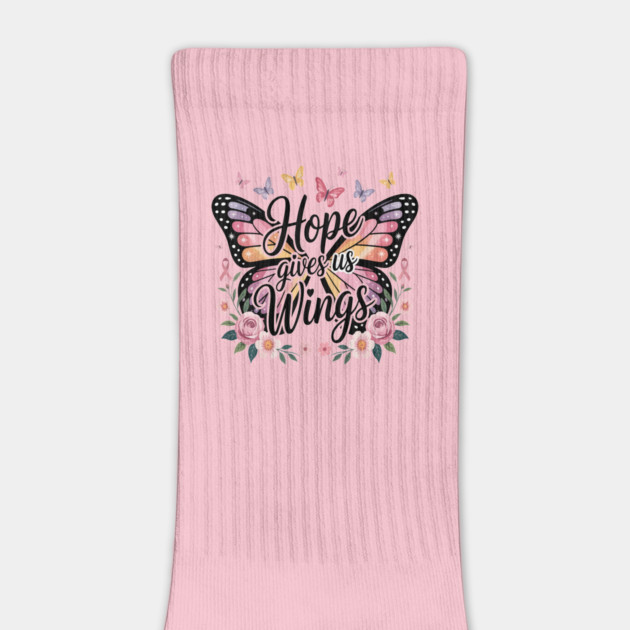 Hope Gives Us Wings - Breast Cancer Awareness Butterfly by ism's Store