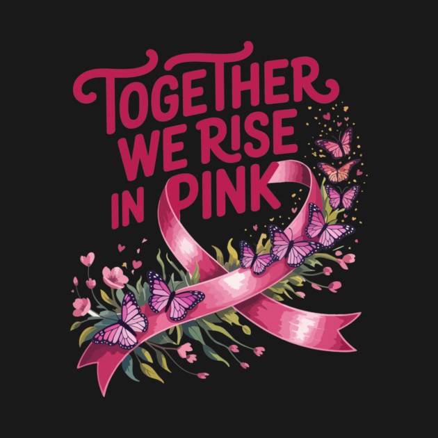 Together We Rise in Pink – Breast Cancer Awareness Quote by ism's Store