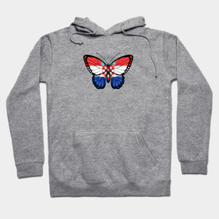 Croatian Flag Butterfly Hoodie