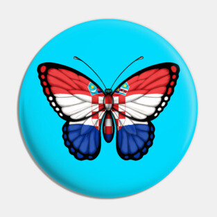 Croatian Flag Butterfly Pin
