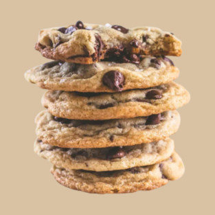 Cookie Design – Chocolate Chip Cookie Photo – Gooey Stack of Freshly Baked Cookies | unique cookie gift | Perfect Gift | Bake it, wear it… or gift it! 🍋👕. T-Shirt