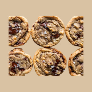 Cookie Design – Gooey Chocolate Chip Pattern – trendy foodie apparel – Wearable Art | unique cookie gift | Perfect Gift | Bake it, wear it… or gift it! 👕. T-Shirt