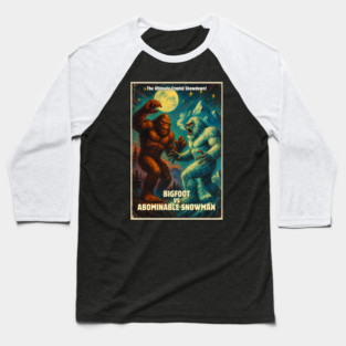 Bigfoot vs Abominable Snowman - Creature Feature Baseball T-Shirt