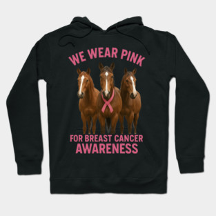 Pink Ribbon Horses Breast Cancer Awareness Hoodie