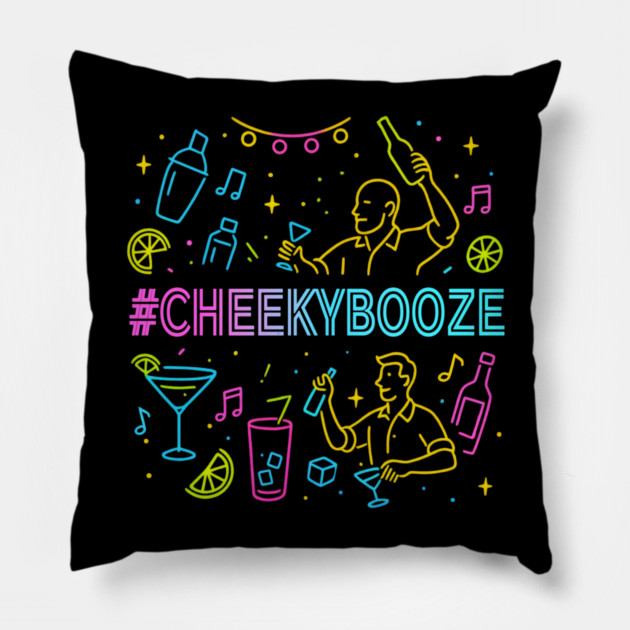 Cheeky Booze Party Pillow by Dr. Cork