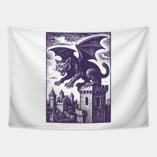 Dragon Cat Vintage T-Shirt, Renaissance Art Shirt, Funny Castle Cat T-Shirt, Meme T Shirt, Unisex T Shirt, Medieval Cat Shirt, Retro Y2k Tapestry