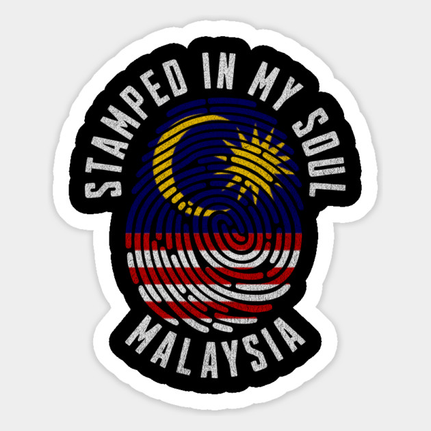 Stamped in My Soul Malaysia Flag Design Malaysian Pride Magnet by Yesteeyear
