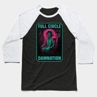 Neon Exorcism Horror Art Baseball T-Shirt