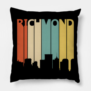 Vintage Richmond Skyline silhouette Pillow