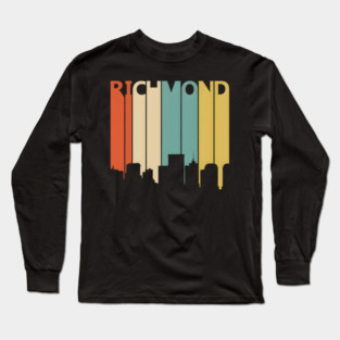 Vintage Richmond Skyline silhouette Long Sleeve T-Shirt