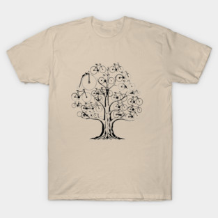 vintage bicycle ecological tree, cycling gift, penny farthing bicycle T-Shirt