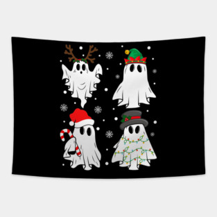 Cute Boo Xmas Ghost Santa Reindeer Christmas Pajamas Gift Tapestry