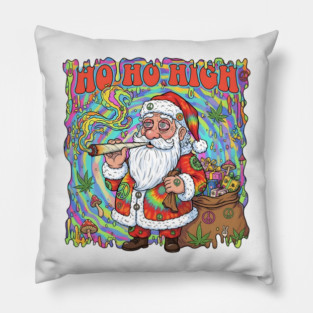 Trippy Santa Ho Ho High Pillow