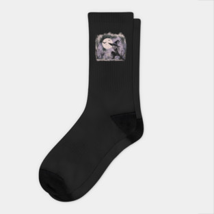 Halloween Witch Illustration Socks