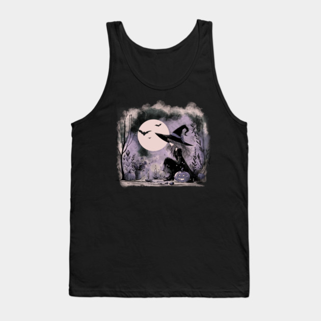 Halloween Witch Illustration Tank Top by H. R. Sinclair