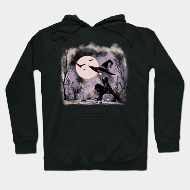 Halloween Witch Illustration Hoodie by H. R. Sinclair