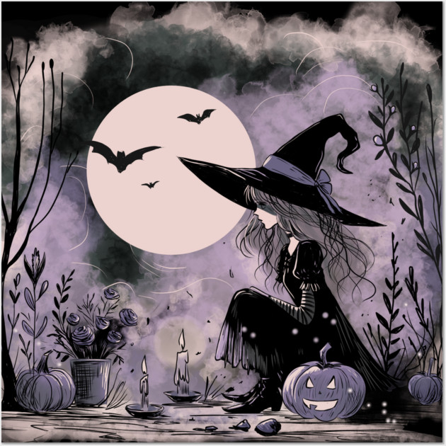 Halloween Witch Illustration Wall Art by H. R. Sinclair