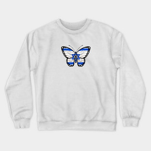 Israeli Flag Butterfly Crewneck Sweatshirt