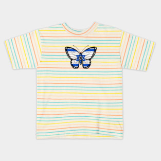Israeli Flag Butterfly Kids T-Shirt