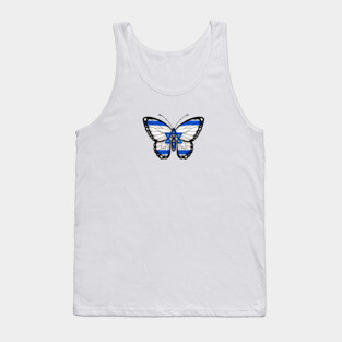 Israeli Flag Butterfly Tank Top