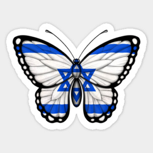 Israeli Flag Butterfly Sticker