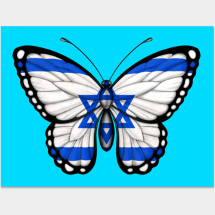 Israeli Flag Butterfly Posters and Art