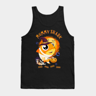 Shark Pet mummy shark booo booo halloween shark pumpkin cute Tank Top