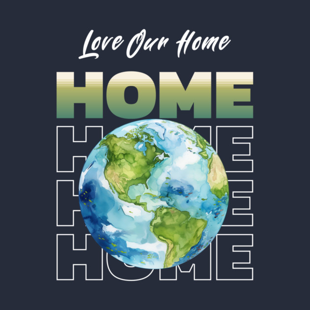 Love Our Home Earth Day Eco Planet Design by Kathy Hawke