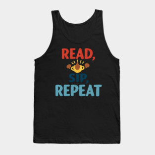 read sip repeat funny coffee Tank Top