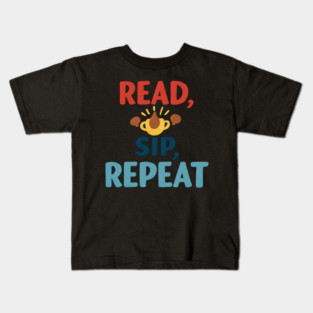 read sip repeat funny coffee Kids T-Shirt