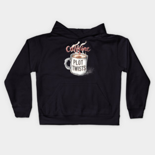 Caffeine and Plot Twists Kids Hoodie