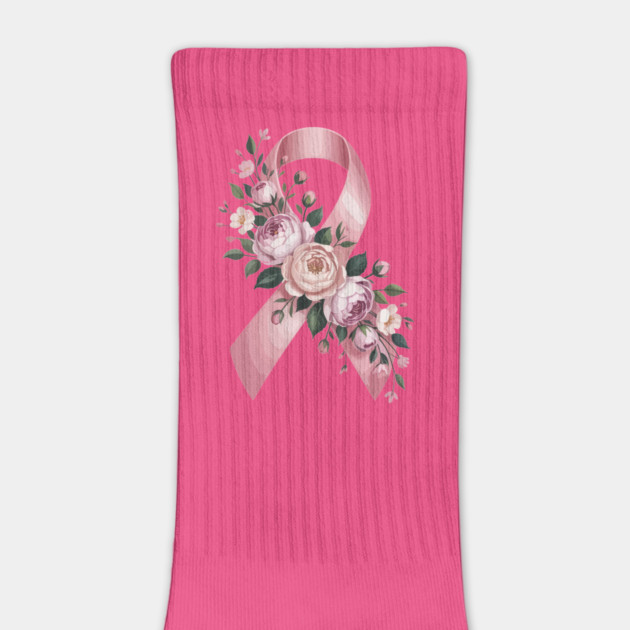 Pink Ribbon Floral Awareness – Elegant Flower Design Support by ism's Store