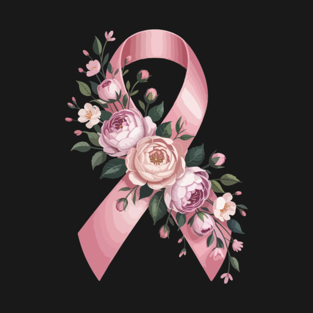 Pink Ribbon Floral Awareness – Elegant Flower Design Support by ism's Store