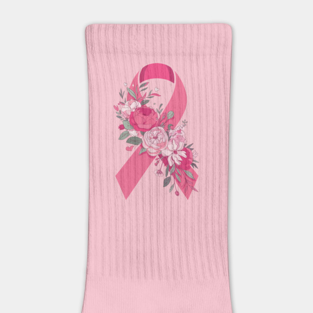 Pink Ribbon Floral Awareness – Cool Elegant Flower Design Support by ism's Store
