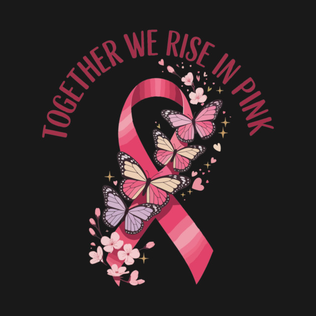 Together We Rise In Pink Ribbon Design Floral Awareness by ism's Store