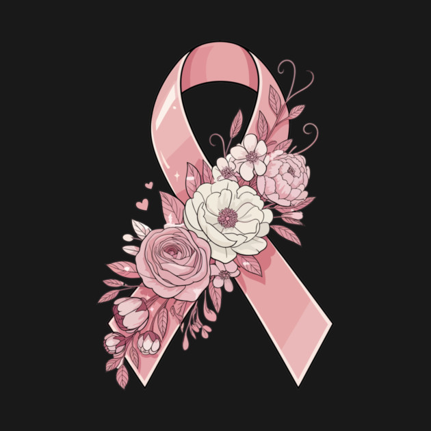Elegant Pink Ribbon Awareness Design Floral Support for Walks by ism's Store