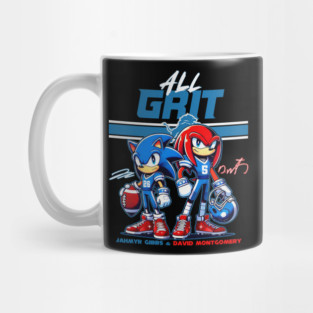 Retro Vintage Detroit Lions Montgomery Gibbs And Jahmyr Gibbs Sonic And Knuckles Mug