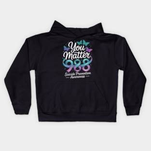 You Matter 988 Suicide Prevention Awareness Kids Hoodie