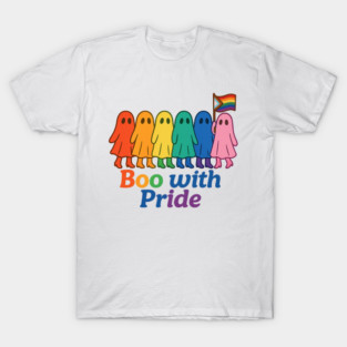 👻🌈 Boo With Pride – LGBTQ+ Rainbow Ghosts Halloween Shirt T-Shirt