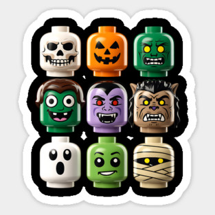 Halloween Brick Heads | Toy Brick Monster Collection Magnet