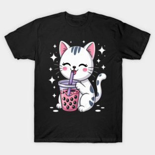 Cat Boba Drinking Bubble Tea T-Shirt