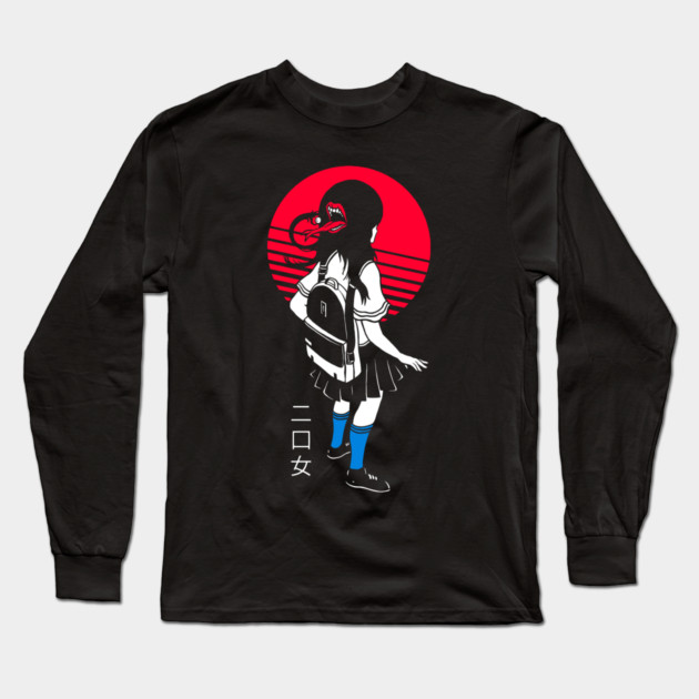 Futakuchi Onna Urban Yokai Girl Anime Long Sleeve T-Shirt by Otaku Vibes