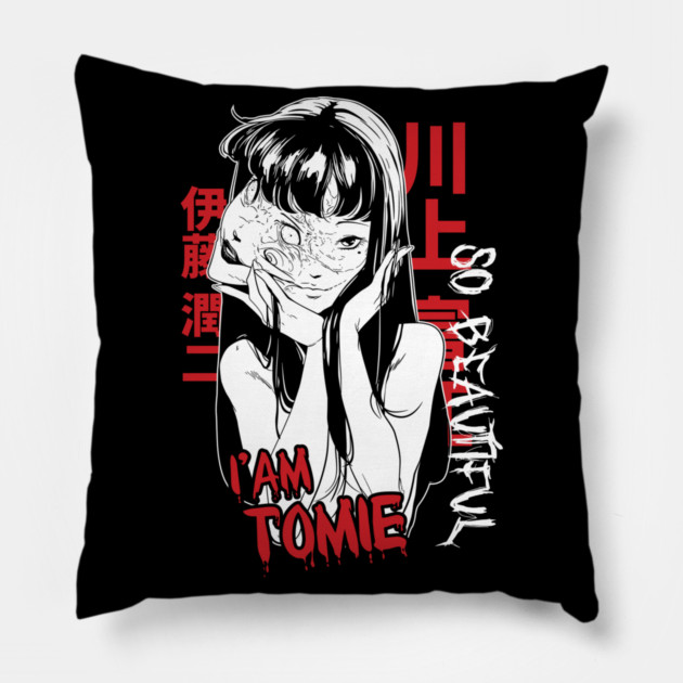 Tomie So Beautiful Horror Portrait Junji Ito Pillow by Otaku Vibes