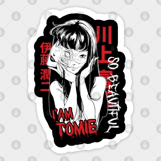 Tomie So Beautiful Horror Portrait Junji Ito Sticker by Otaku Vibes