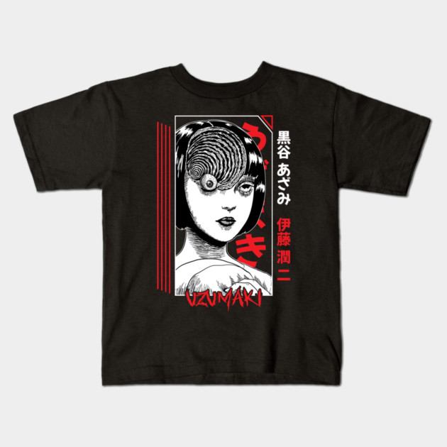 Uzumaki Spiral Curse Horror Art Kids T-Shirt by Otaku Vibes