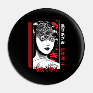 Uzumaki Spiral Curse Horror Art Pin