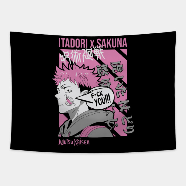 Itadori Yuuji -Jujutsu Kaisen Tapestry by Otaku Vibes